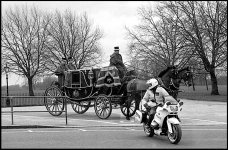 Hyde Park royal coach and police motorcycle Leica M3.jpg